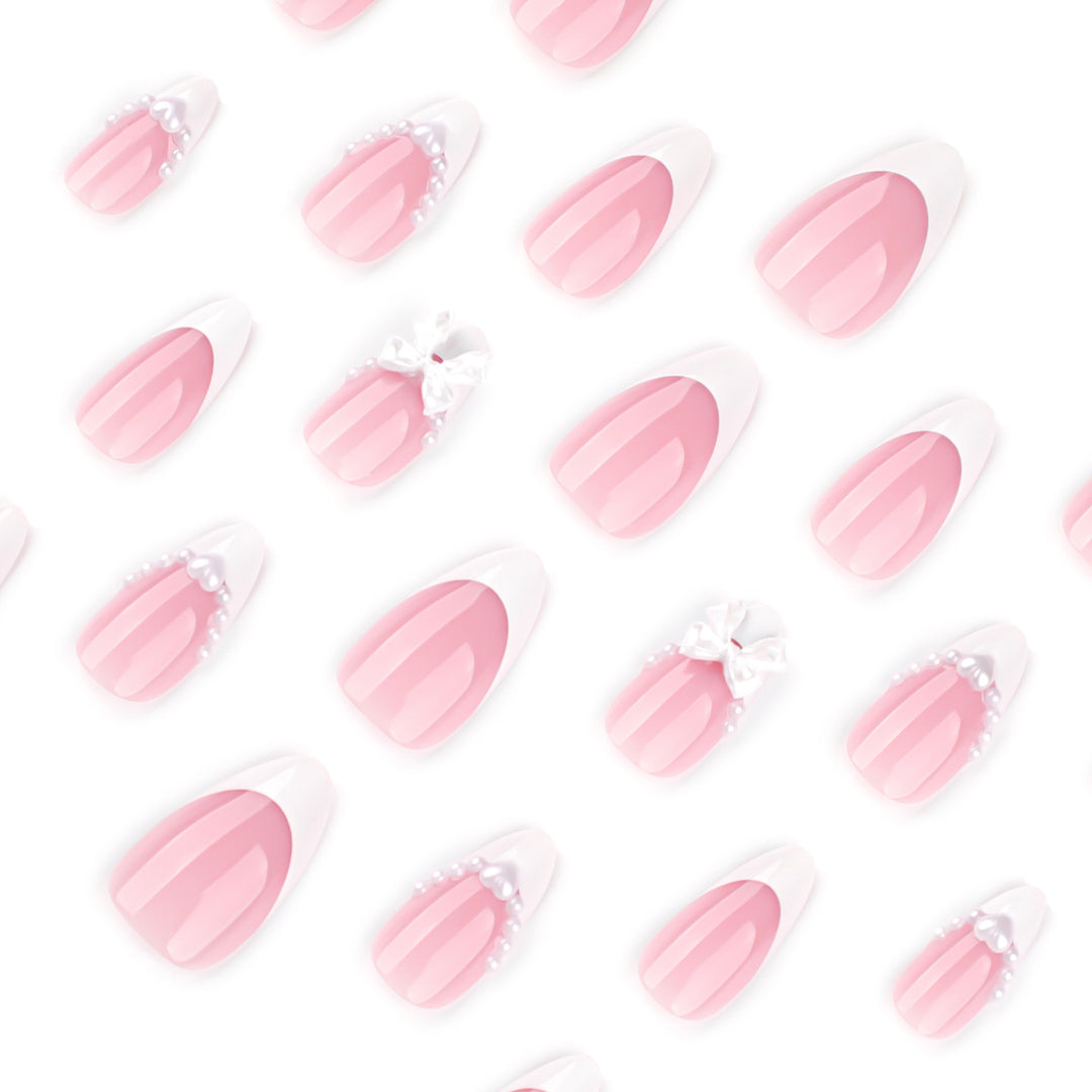 Artful Nail Extensions with Bead and Bow Designs Bowlift