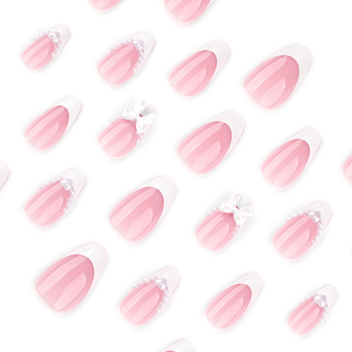 Artful Nail Extensions with Bead and Bow Designs Bowlift