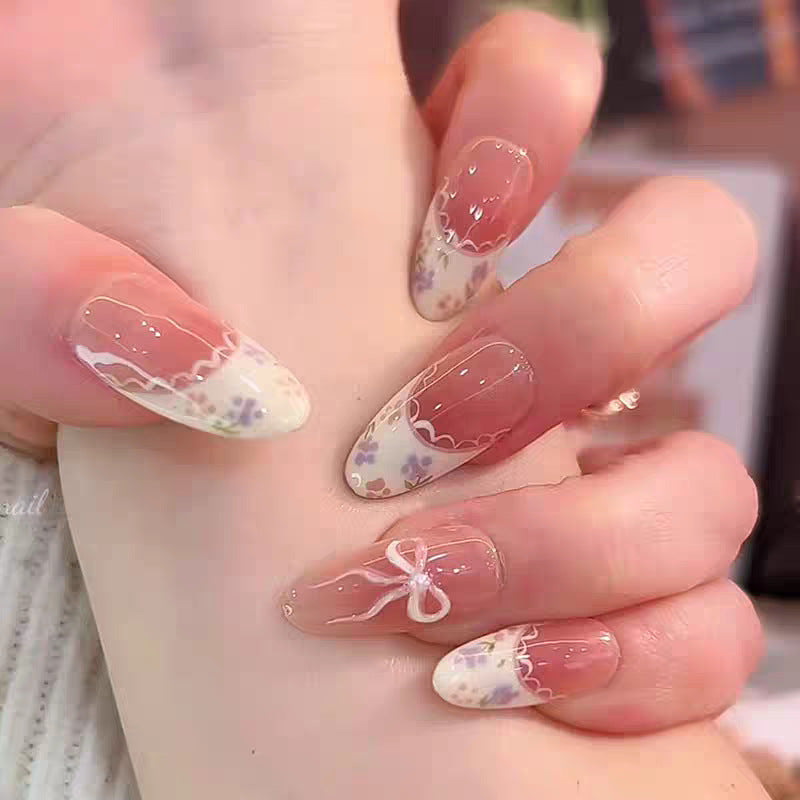 Star-Patterned Elegant Press-On Nail Set Bowlift