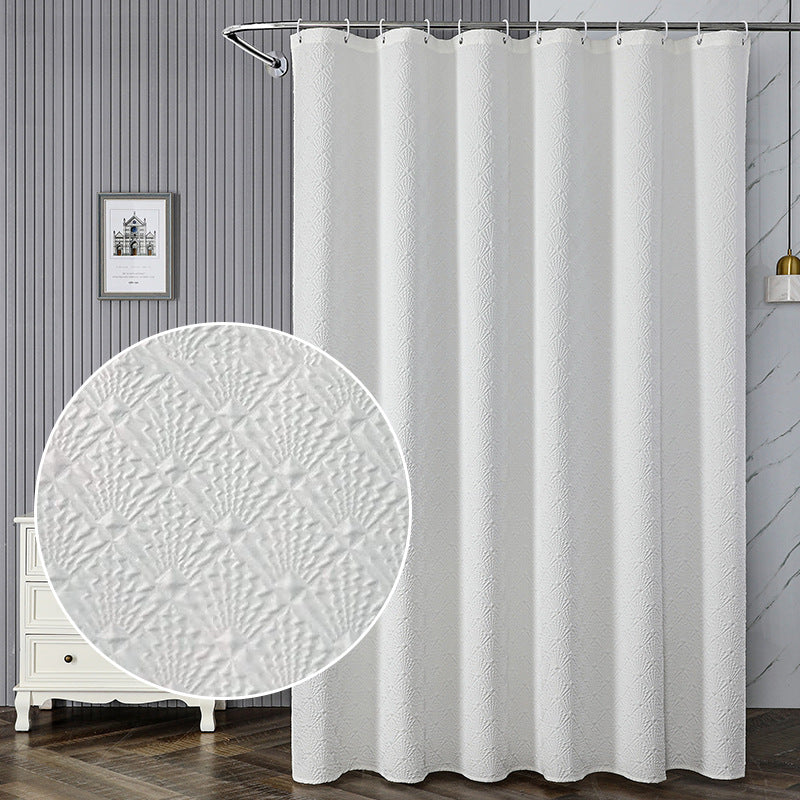 Textured Leaf Pattern Shower Curtain Bowlift