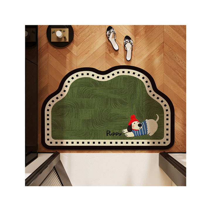 Cartoon-Themed Plush Bath Rug Bowlift