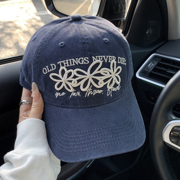 Women's Embroidered Denim Cap Bowlift