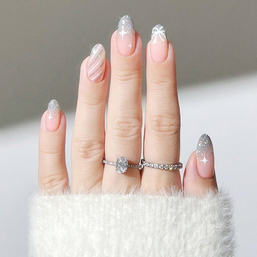 Glamorous Stiletto Press-On Nail Art Design Bowlift