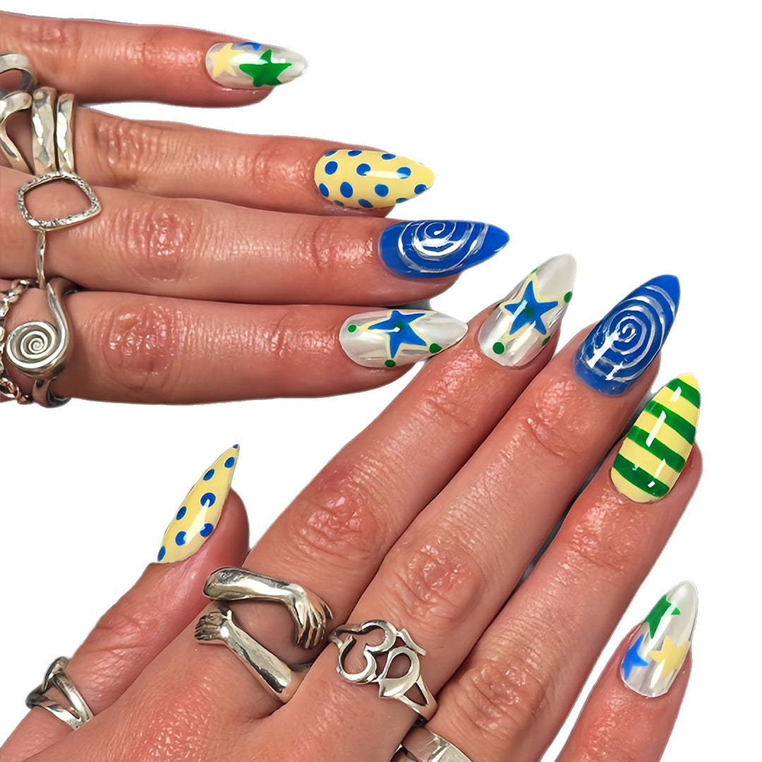 Artificial Nails in Creative Pattern Mix Bowlift