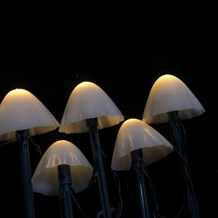 Contemporary Creative Plastic Solar LED Mushroom Lights String Lights For Outdoor Patio | Bowlift