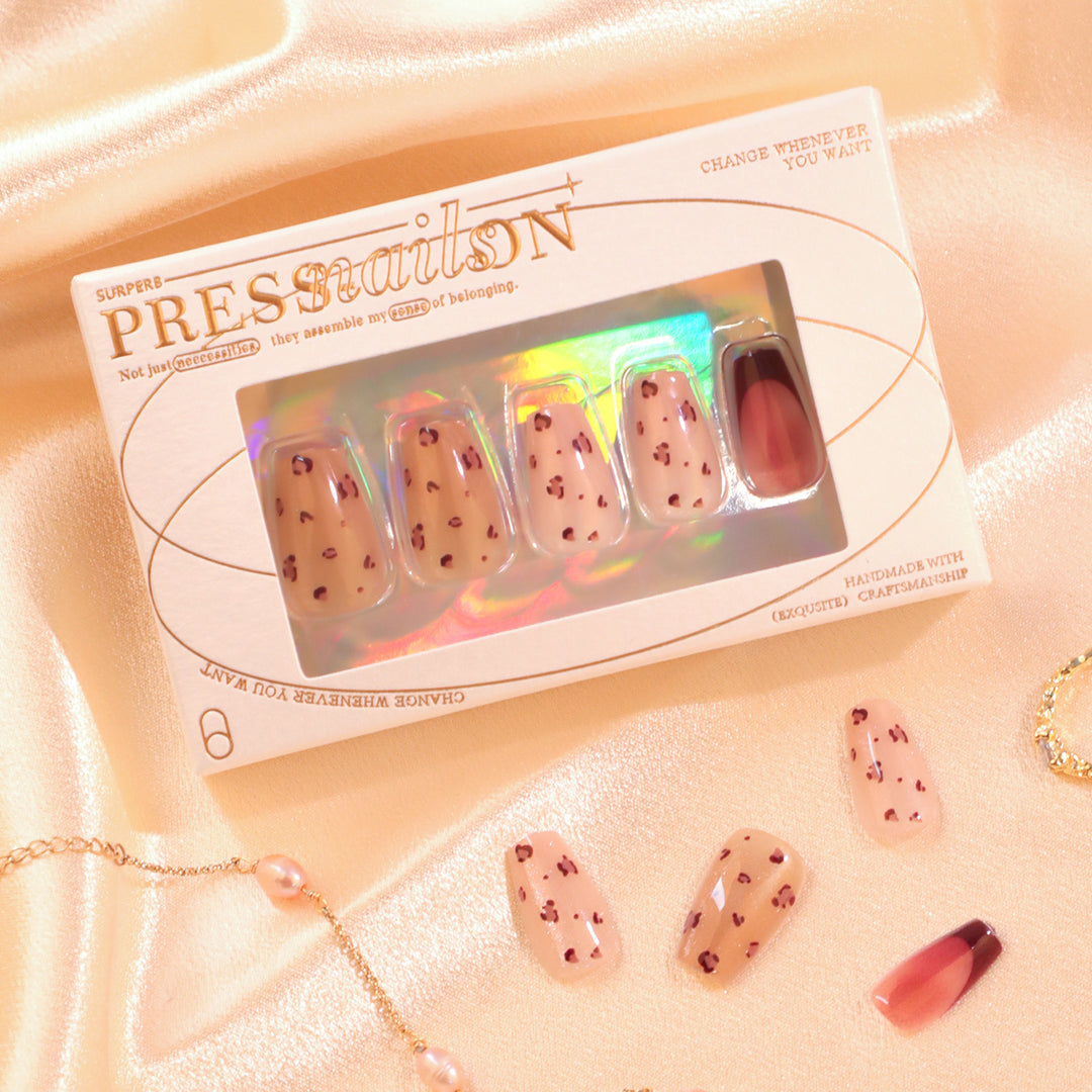 Artistic nail extensions with elegant glitter design Bowlift