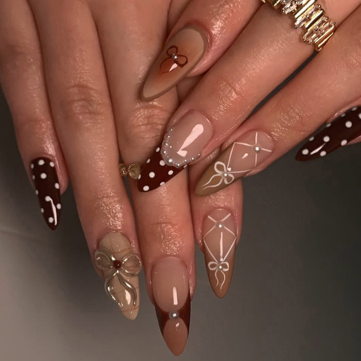 Artful stiletto nails in elegant design Bowlift