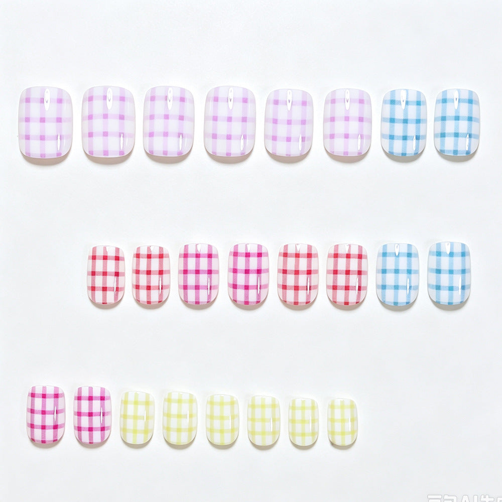 Gingham Pattern Nail Art Wraps Bowlift