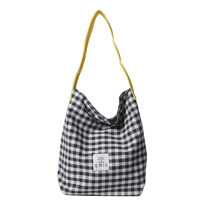 Charming Checkered Fabric Tote Bag
