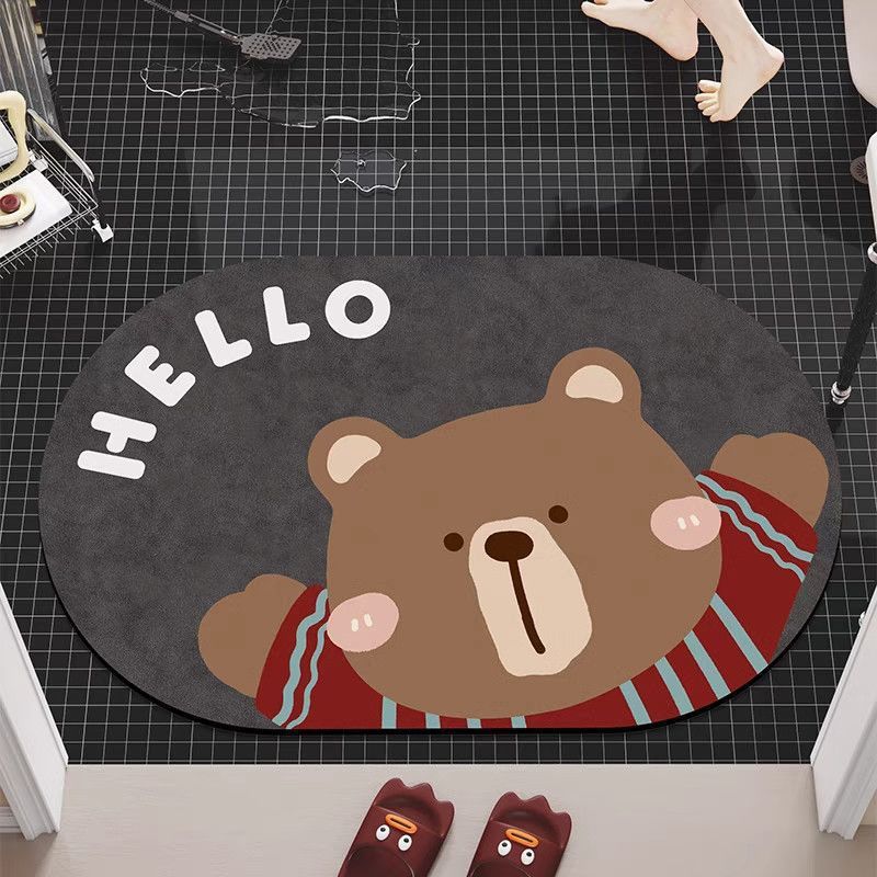 Cute Cartoon Dog-Themed Bath Mat