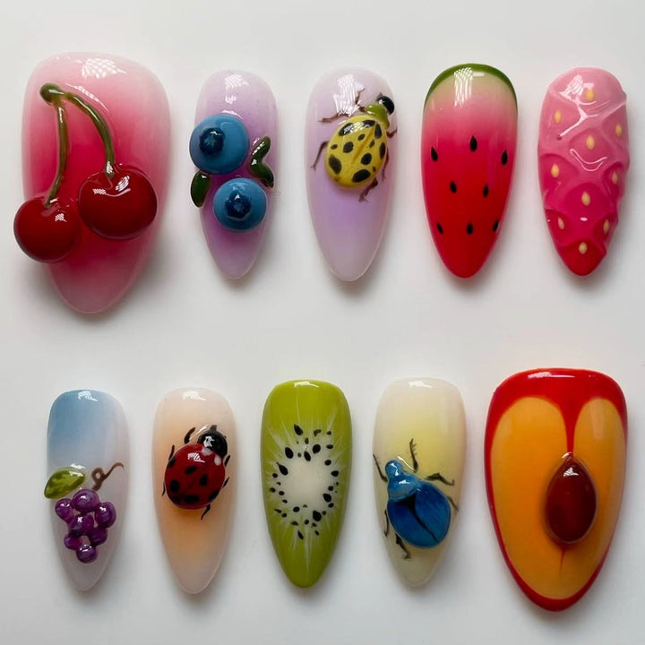 Decorative Floral Nail Art Tips Bowlift