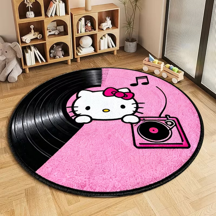 Floral Design Round Bath Mat