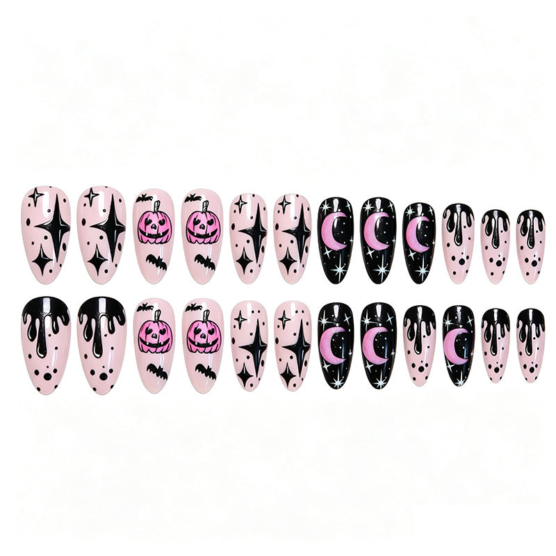 Creative Nail Art Set with Halloween Motif and Charming Designs Bowlift