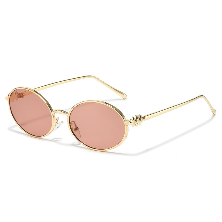 Chic Oval Frame Sunglasses with Decorative Accents Bowlift