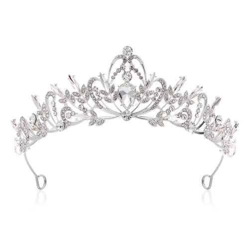 Ladies Elegant Hair Crown with Filigree Crystal Decorations Bowlift