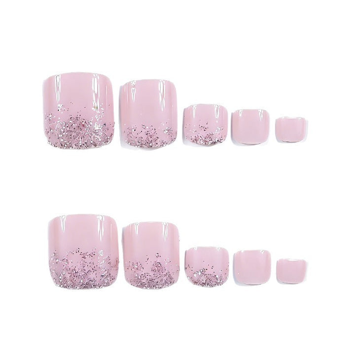 Elegant Glitter Ombre Toe Nail Art Bowlift