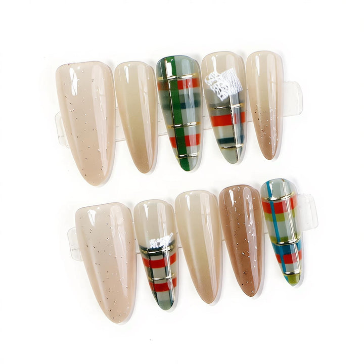 Modern Geometric Press-On Nail Set Bowlift