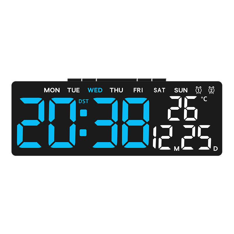 Digital weather alarm clock with large LED display and temperature display Bowlift