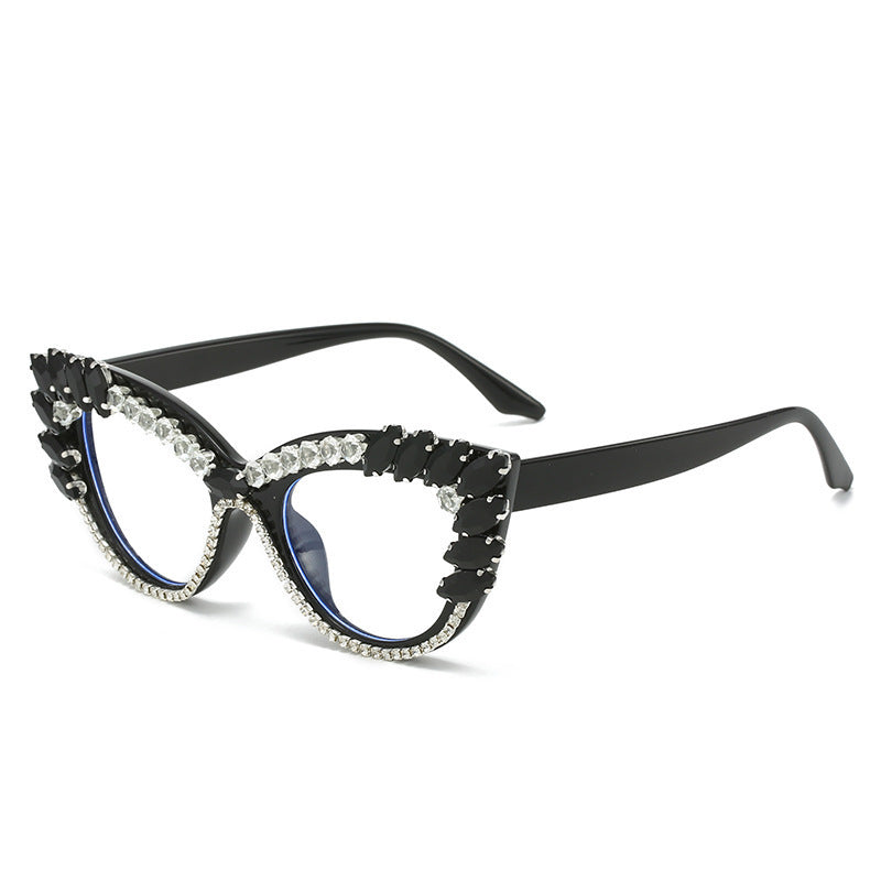 Women's Glamorous Cat-Eye Sunglasses with Crystal Decoration Bowlift