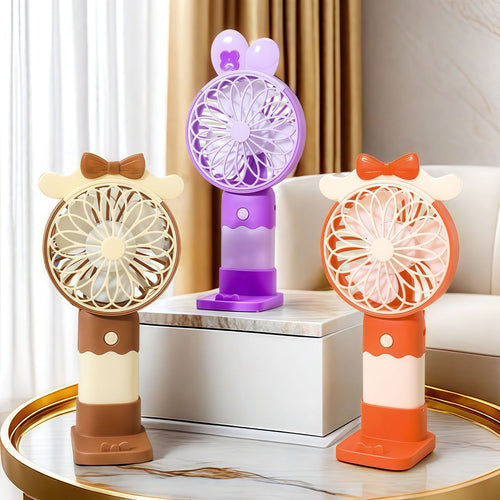 Women's Compact Hand Fan with Stepless Speed Bowlift