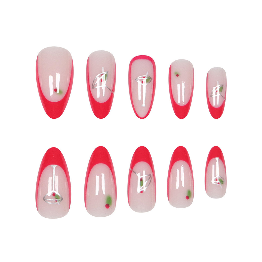 Holiday-Themed Press-On Nail Art Bowlift