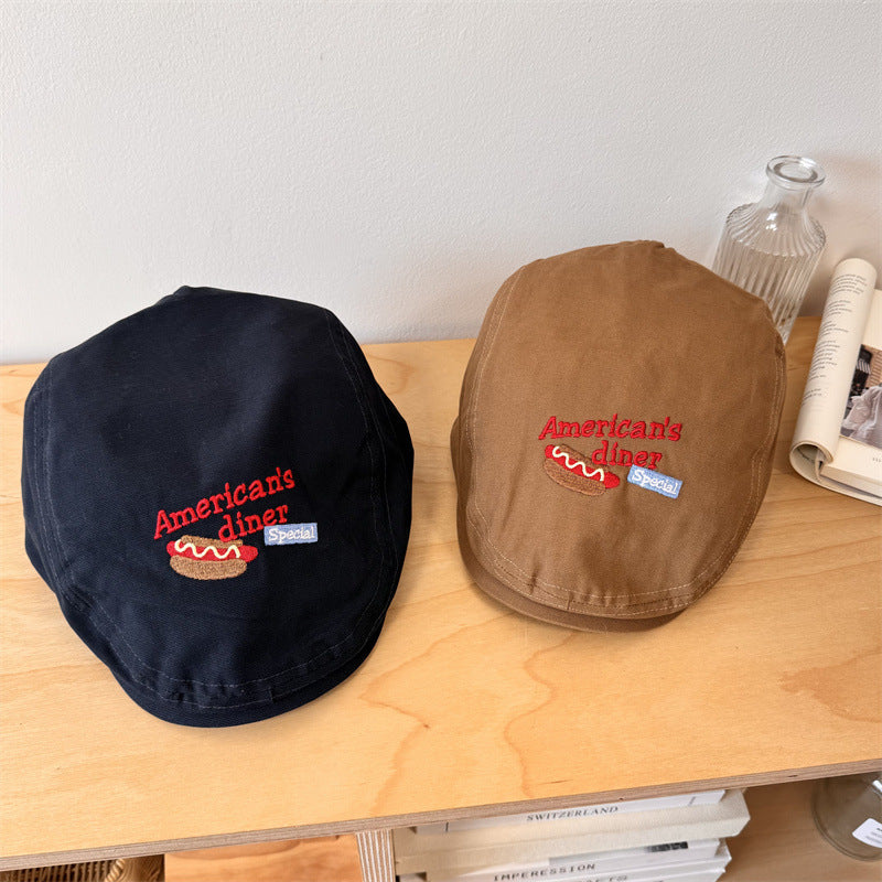Men's Embroidered Casual Newsboy Cap Bowlift