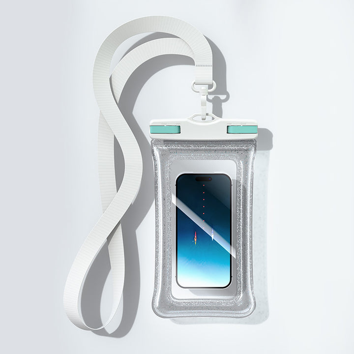 Waterproof transparent touch-sensitive phone pouch with adjustable lanyard secure locking Bowlift