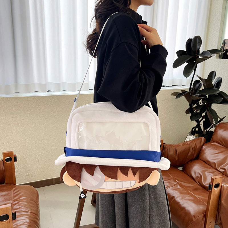 Plush backpack with clear window Bowlift