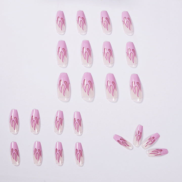 Flame design artificial nails Bowlift