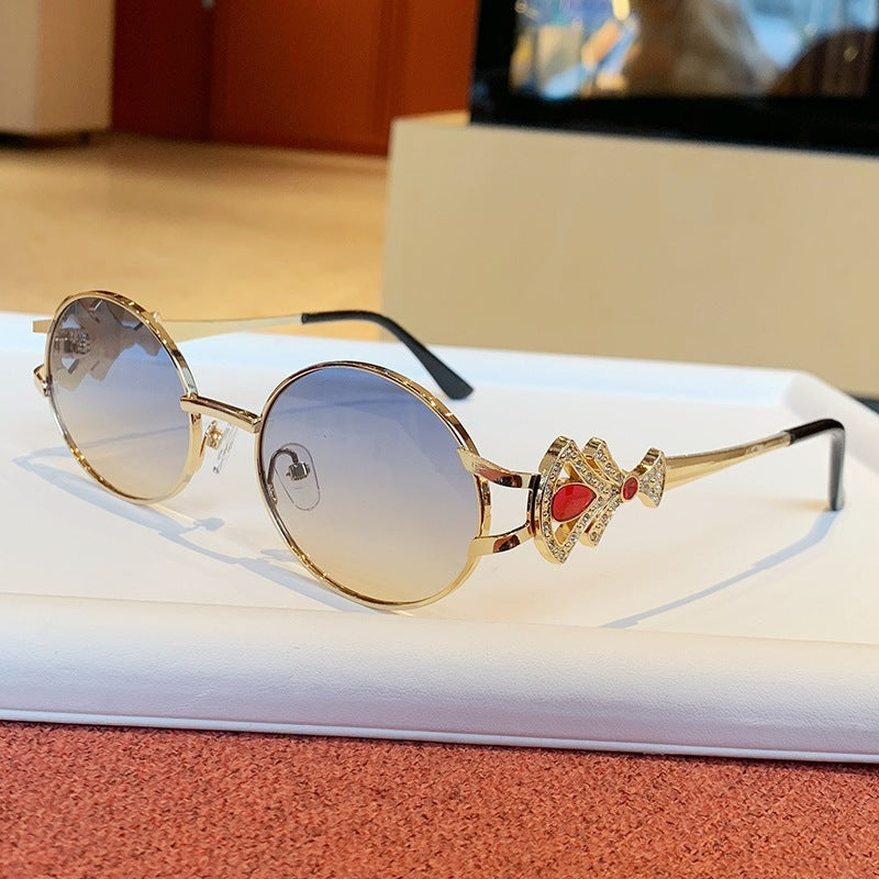 Ladies elegant rectangular sunglasses with glamorous embellishments Bowlift