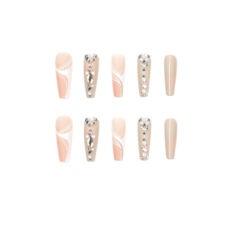 Artful nail extensions with elegant decorations Bowlift