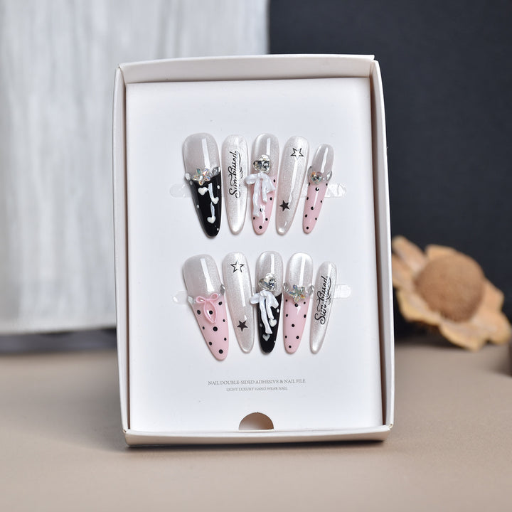 Glamorous Decorative Press-On Nail Art Bowlift