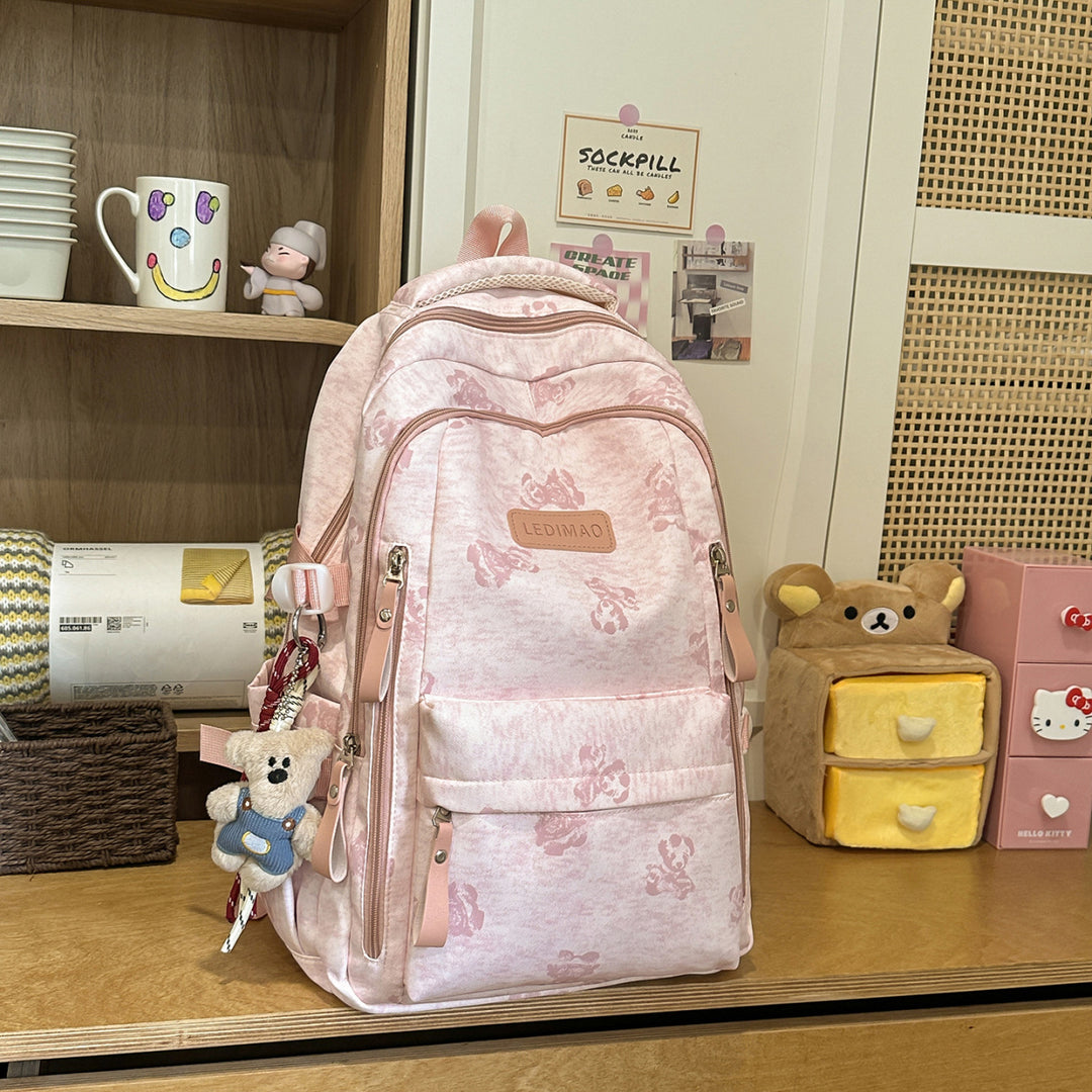 Cute Character Print School Backpack