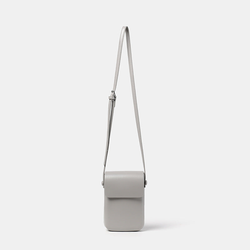 Compact Leather Crossbody Pouch Bowlift