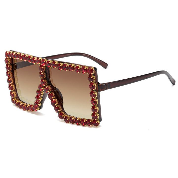 Women's striking square sunglasses with sparkling appliques Bowlift