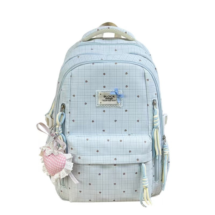 Stylish Gingham Pattern Backpack Bowlift