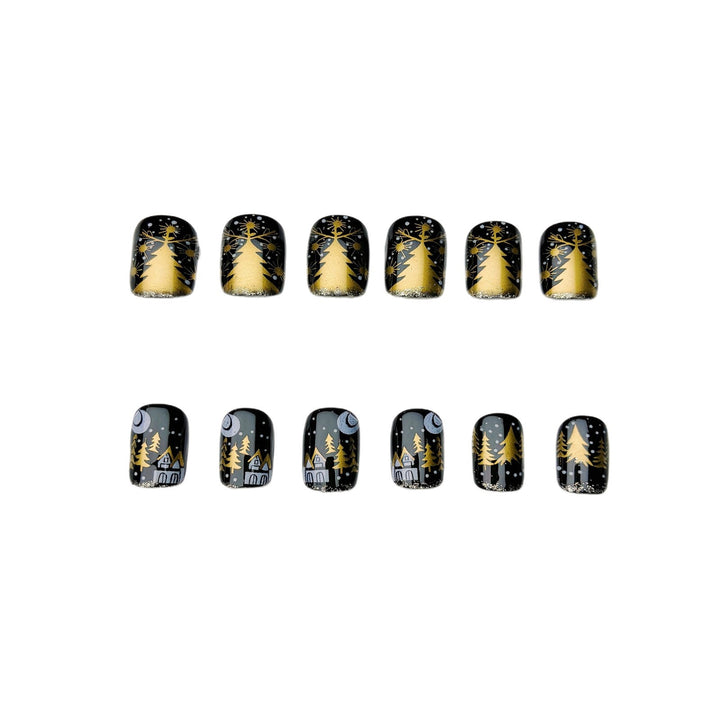 Festive Winter Pattern Nail Art Bowlift