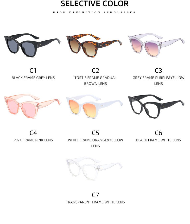 Women extravagant Cat-Eye sunglasses with mirrored lenses Bowlift
