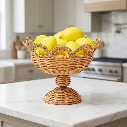 Elegant round decorative basket in floral design Bowlift