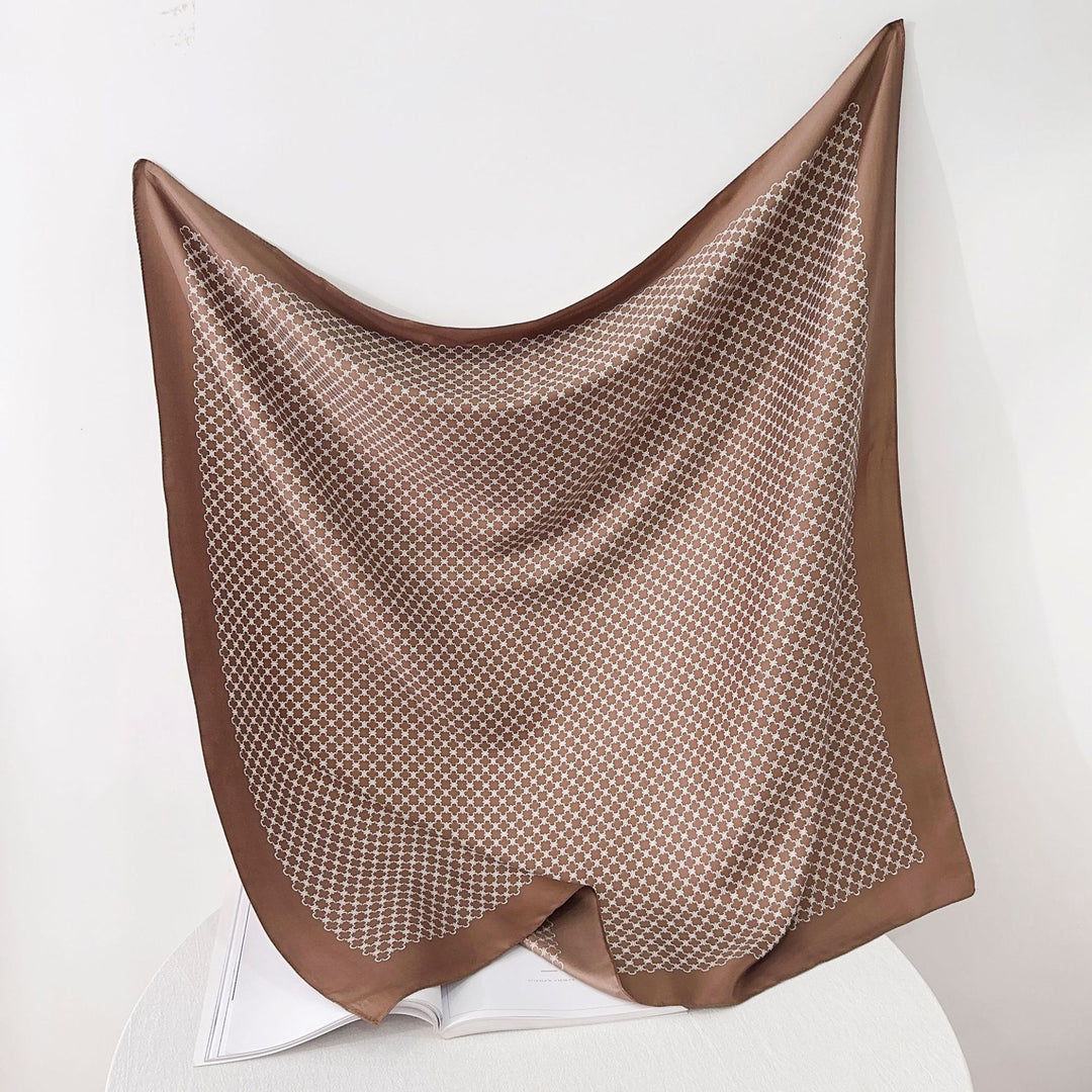 Women's silk scarf in elegant botanical design Bowlift