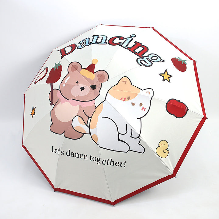 Women's Creative Folding Umbrella with Cute Bear Design Bowlift