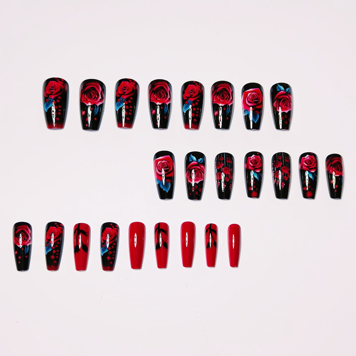 Elegant and Creative Art Nails with Rose Design Bowlift