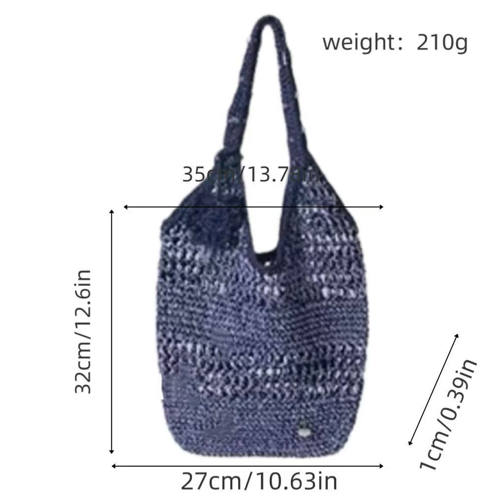Tote bag made from hand-crocheted yarn with ergonomic shoulder straps Bowlift