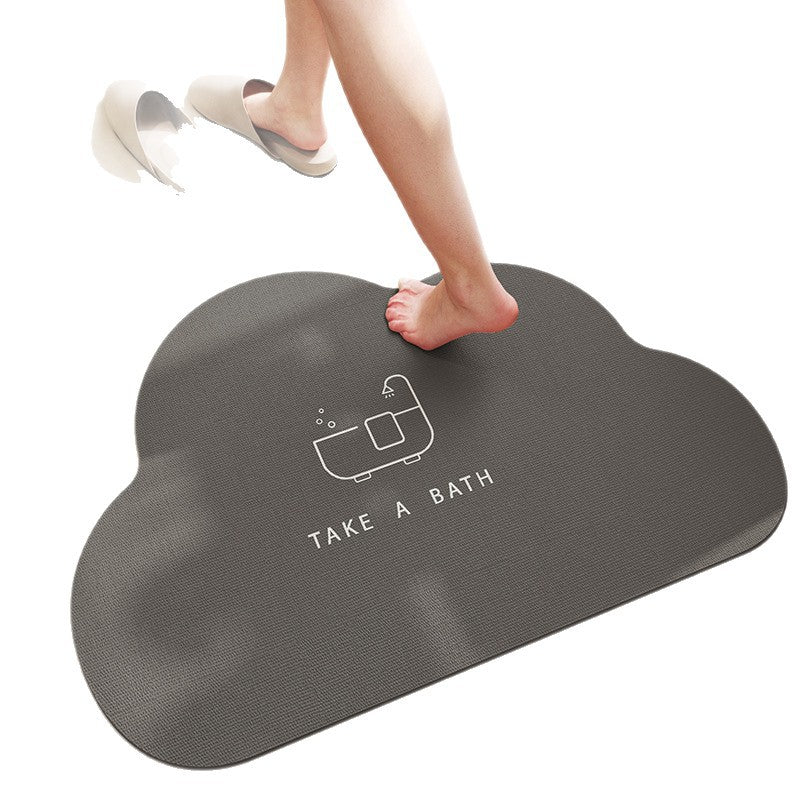 Soft Textured Cloud-Shaped Bath Mat Bowlift