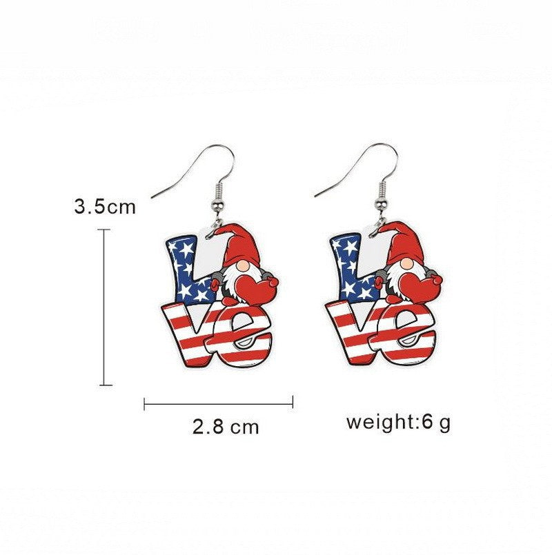 Women's eye-catching statement earrings can shape with flag motif Bowlift