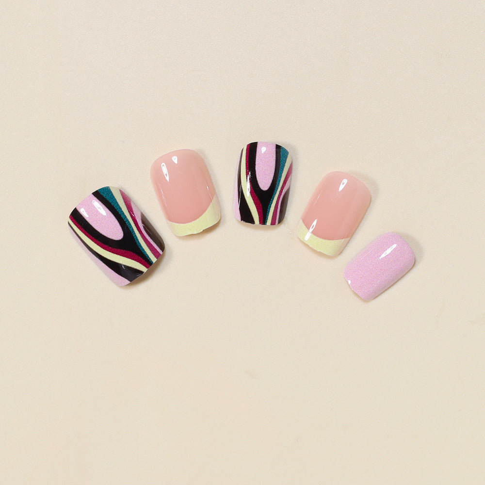 Artistic French Tip Nail Design Bowlift