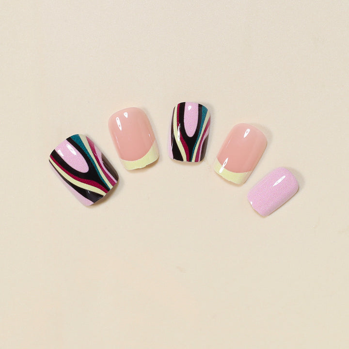 Artistic French Tip Nail Design Bowlift