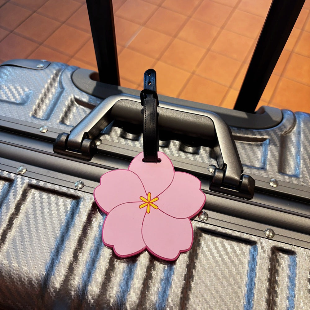 Floral silicone luggage tag with adjustable strap and embossed ID panel Bowlift