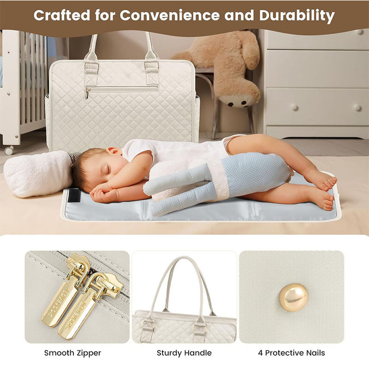 Padded handbag with detachable cosmetic pouch and organizer Bowlift