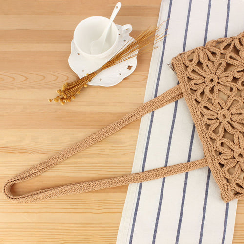 Crochet Tote Bag with Floral Patterns Bowlift